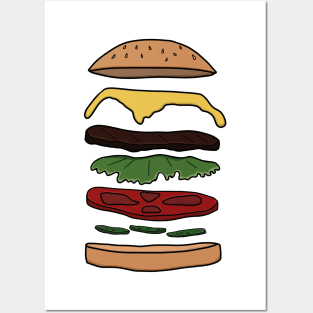 Burger layers Posters and Art